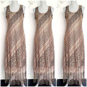 VINTAGE 90s Prelude Gold Dress EUC